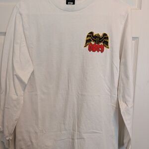 Obey Men's White Long Sleeve Tee with Eagle Logo